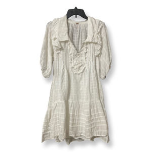 Free People Womens Elora Tunic Dress Ivory Mini Puff Sleeve Cottage Core XS